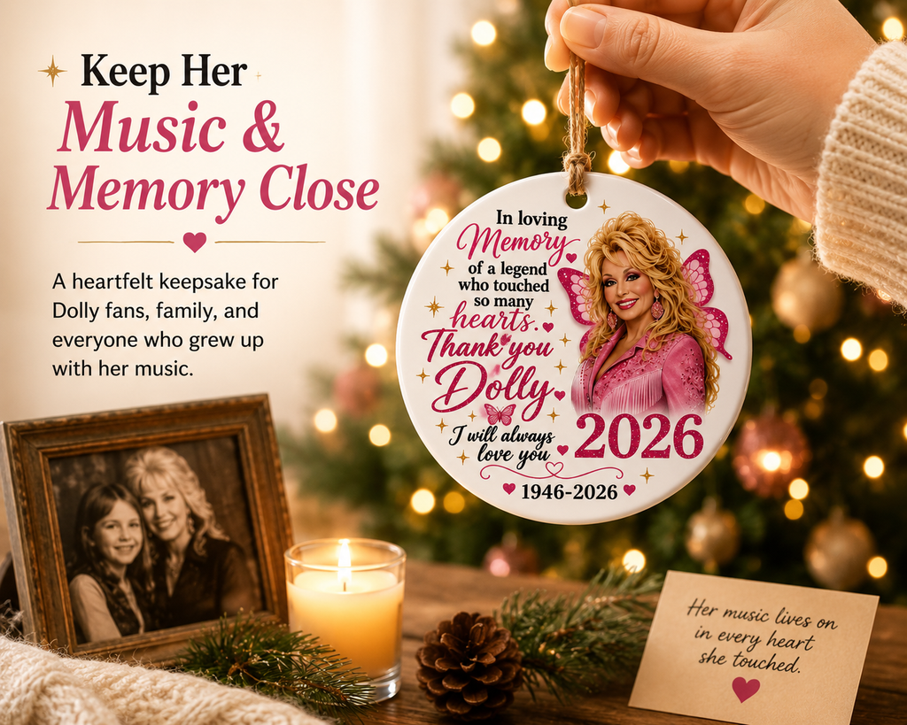 Dolly Parton Memorial Ceramic Ornament. I Will Always Love You Country Music Tribute Christmas Ornament 686067